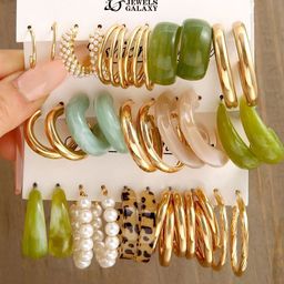Jewels Galaxy Contemporary Half Hoop Earrings-34