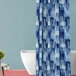 ArtzFolio Blue and White Abstract Printed Waterproof Shower Curtain-image-39
