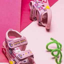 KATS Kids-Unisex Pink Sports Sandals-image-3