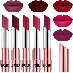 VOLO Set Of 5 Creme Matte Lipstick - 3.5 g Each - 38-42-43-44-45-image-86