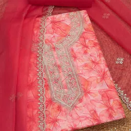 Soch Printed Organza Unstitched Dress Material-27