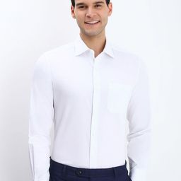 Allen Solly Sport Men Spread Collar Solid Pure Cotton Formal Shirt-picture-1