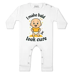 Arvesa Kids-Unisex White Cotton Rompers-picture-46