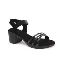 LADOO'S Leather Block Sandals-39