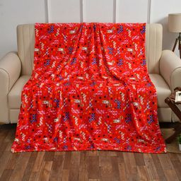 BREVARD Red Printed AC Room 200 GSM Woolen Double Bed Blanket-image-85