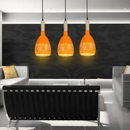 GAUVIK Orange Textured Aluminium Ceiling Lamp-2