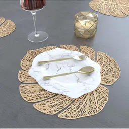 GROKI Brown 2 Pieces Textured Waterproof Table Placemats image 4