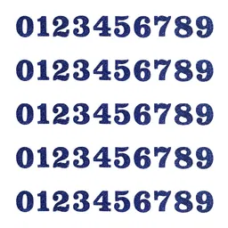 Comet Busters Blue & White Printed Self-Adhesive Glitter Numerals Stickers-50