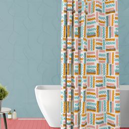 ArtzFolio White & Yellow Printed WaterproofShower Curtain-image-60