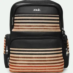 ZOUK Qutub Unisex Striped Consultant Backpack with Compression Straps image 2