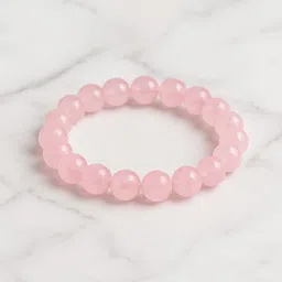 MITHILA Handicrafts Unisex Rose Quartz Beaded Elasticated Bracelet-23
