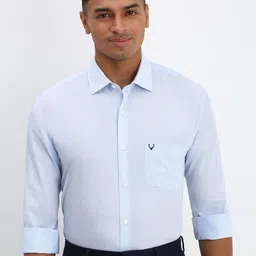 Allen Solly Men Spread Collar Vertical Striped Cotton Slim Fit Formal Shirt-image-49