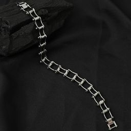 French Accent Men Silver-Plated Link Bracelet-image-20