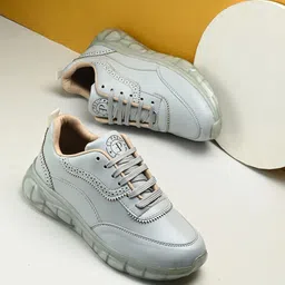 El Paso Women Faux Leather Casual Lace Up Sneakers-19