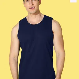 WOOSTRO Pack Of 2 Printed Combed Cotton Gym Vests VWS26(98 WHITE)(PLAIN NAVY)-picture-43