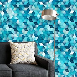 ArtzFolio Turquoise Blue Printed UV Resistant Wallpaper-image-6