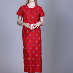FIRST SLEEP Printed Maxi Nightdress-image-63