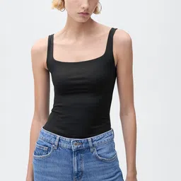 MANGO Square Neck Bodysuit-image-8