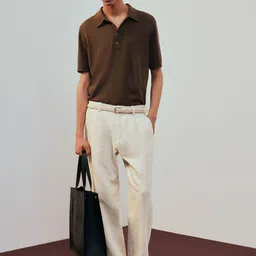 H&M Men Relaxed Fit Linen-Blend Trousers-image-73