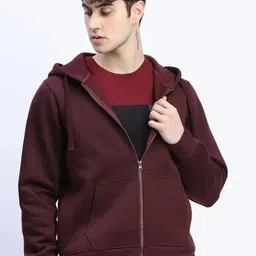 Mast & Harbour Men Anti Odour Fit Hooded Front-Open Sweatshirt-image-61