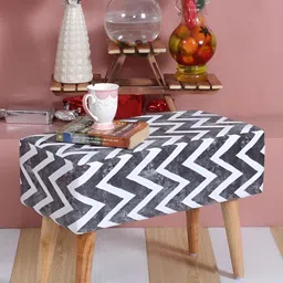 Shadowkart White & Black Velvet Rectangle Ottomans-49