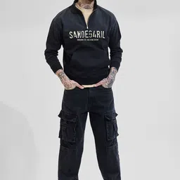 Snitch Men Black Graphic Print Sweatshirts-picture-18