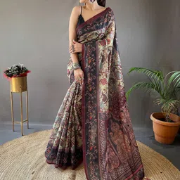 DIVASTRI Kalamkari Printed Saree-image-74