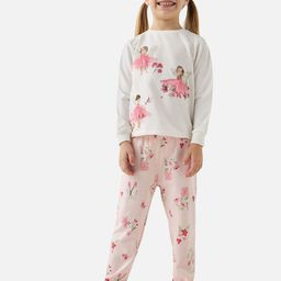 Juniors by Babyshop Girls Printed Pure Cotton T-shirt with Pyjamas-image-88
