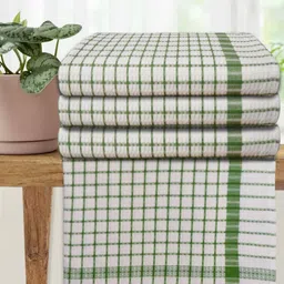 Athom Living Green & White 4 Printed Cotton 210 GSM Bath Towel-image-33