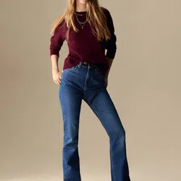 Marks & Spencer Women Flared High-Rise Jeans-image-15