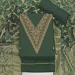 ASISA Floral Embroidered Sequinned Pure Cotton Unstitched Dress Material-image-62