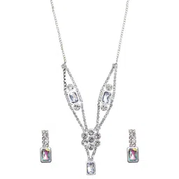 AccessHer Women Silver-Plated Silver Artificial Stones Necklace-picture-10