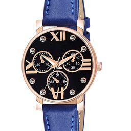 Gopal Shopcart Unisex Embellished Dial & Straps Analogue Watch C36RG MINABLK BLU Leather-picture-26