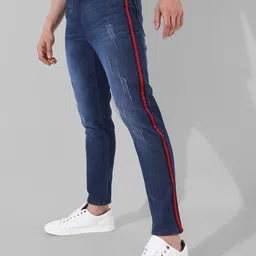 Campus Sutra Men Smart Slim Fit Mildly Distressed Light Fade Stretchable Cotton Jeans-image-31