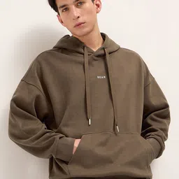 THE BEAR HOUSE Men Band Logo Printed Relax Fit Cotton Hooded Sweatshirt-picture-7