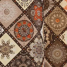 bsb home Brown & Multicoloured Set of 2 Geometric Window Curtain image 4
