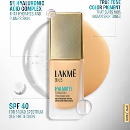 Lakme 9to5 Hya Matte Foundation With Hyaluronic Acid 25ml - Cool Walnut image 4