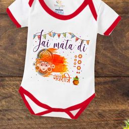 Babywish Navratri Special Printed Pure Cotton Bodysuit-image-93