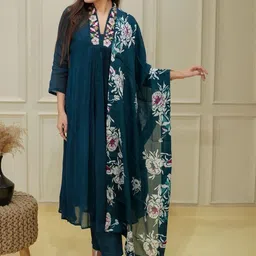 KALINI Women Embroidered Anarkali Kurta Set-picture-31
