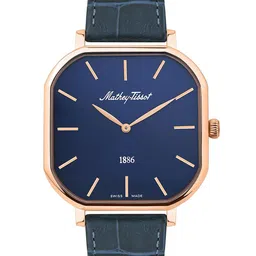Mathey-Tissot Men Dial & Leather Textured Straps Analogue Watch H7917PLBU-21