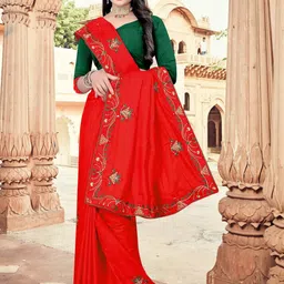 jayant creation Red Silk Blend Sarees-picture-8