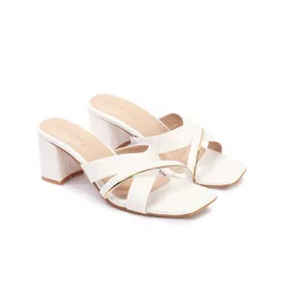 DressBerry Women Textured Western - Embellished Party Block Sandals Heels-0