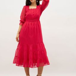 SALT ATTIRE Whisper Women Bell Sleeve Smocked Tiered Fit & Flare Midi Dress-image-29