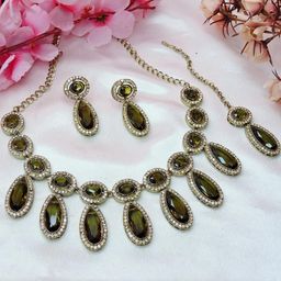 VATSALYA creation Women Green Jewellery Set-image-96