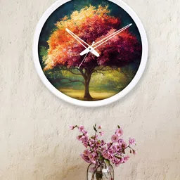 Aura Multicoloured & Multicoloured Printed Contemporary Wall Clock image 5