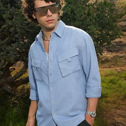 Campus Sutra Men Comfort Relaxed Fit Spread Collar Solid Casual Shirt-picture-38