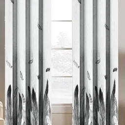 BELLA TRUE White & Grey 2 Piece Long Door Curtains-image-88