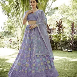 KALINI Embroidered Sequinned Semi-Stitched Lehenga & Unstitched Blouse With Dupatta-picture-31