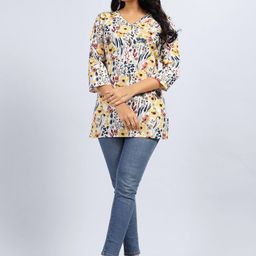 SARRAS Floral Printed Straight Short Kurti-image-64