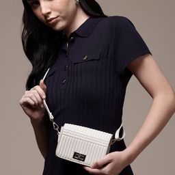 French Connection Structured Self Striped Sling Bag-28